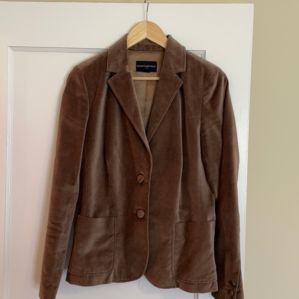 Banana Republic brown velvet blazer.